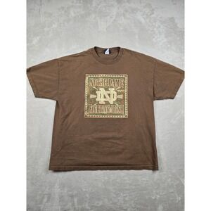 Vintage Champs Sports Notre Dame Fighting Irish T-Shirt Mens XL/2XL Brown *Read